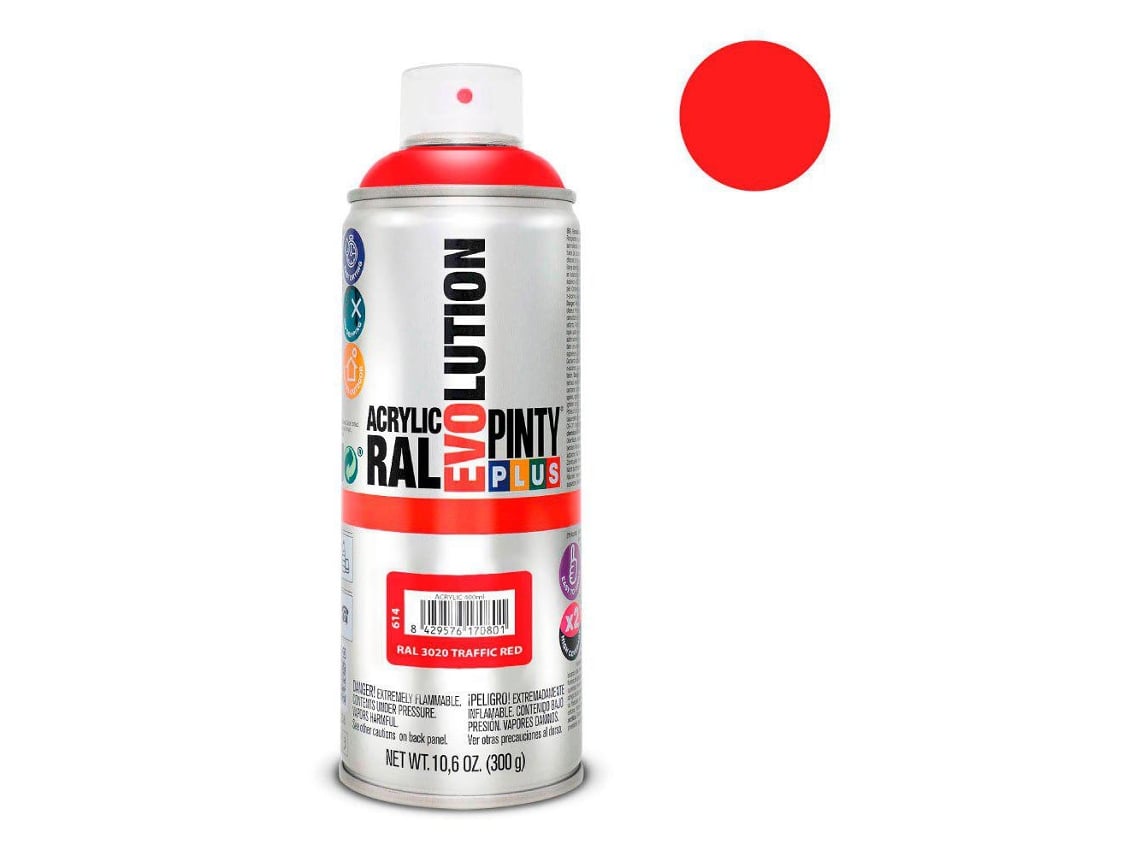 Pintyplus Traffic Red Spray Paint Evolution 520Cc Ral 3020 Worten.pt