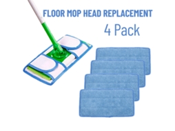 Refil de Cabeça de Mop de Microfibra Lavável com Fita Auto adesiva 30x15cm 4 Unidades