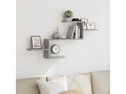 Vidaxl Prateleira Parede 104x15x49 Cm Derivados Madeira Cinza Cimento
