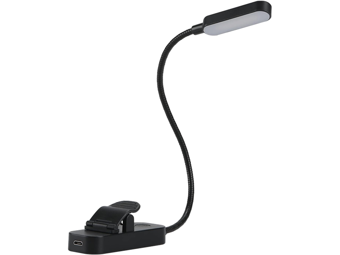 Luz De Leitura Led Flexível Com Clipe, Recarregável Via Usb, Ajuste
