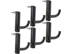 Suporte Portátil Para Fones De Ouvido Lifkome, 6 Peças, Em Plástico Preto, Para Escritório E Sala De Estudos