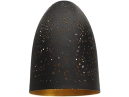 Abajur De Mesa Moderno Em Metal Com Design Vazado E Interior Dourado.
