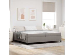 Vidaxl Cama Box Com Colchão Cinzento-acastanhado 200 X 200 Cm Tecido