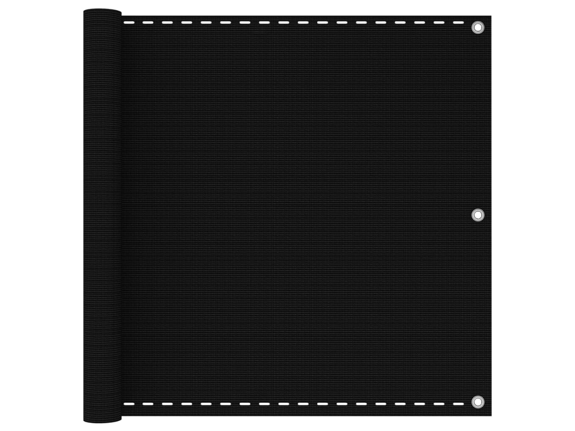 Vidaxl Tela De Varanda 90x300 Cm Pead Preto