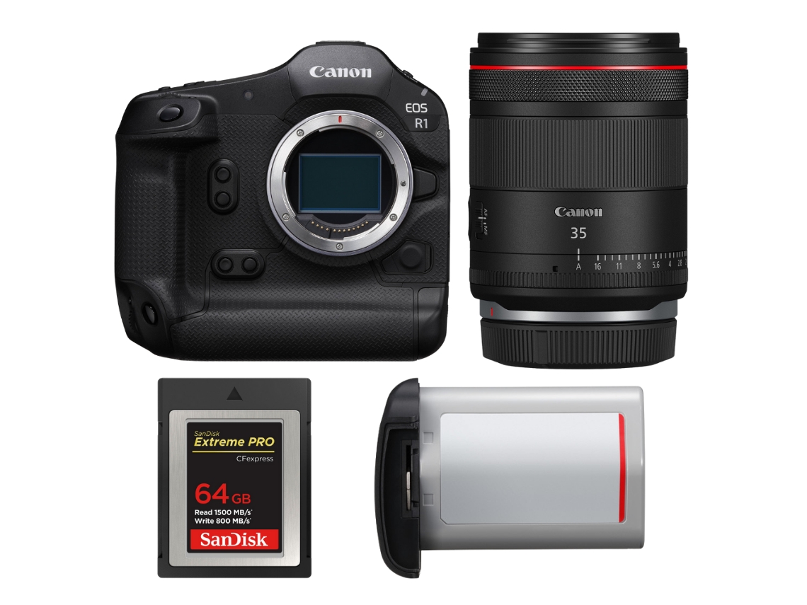 Eos R1 + Rf 35mm F/1.4 L Vcm + 1 Sandisk 64gb Extreme Pro Cfexpress Type B + Canon Lp e19 + Ebook “20 Dicas para Fotos Que Impressionam” CANON