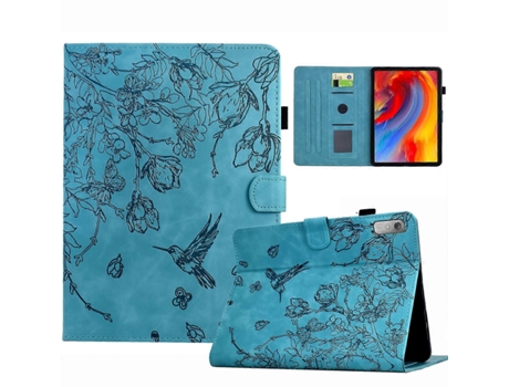 Capa de couro inteligente com estampa de flores e pássaros Webake para tablet