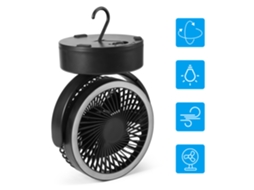 Ventilador Portátil com Lanterna Led para Camping