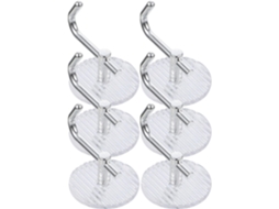 Conjunto De 6 Ganchos Parede Adesivos E Resistentes Angooily Para Toalhas Banheiro, Quarto E Cozinha