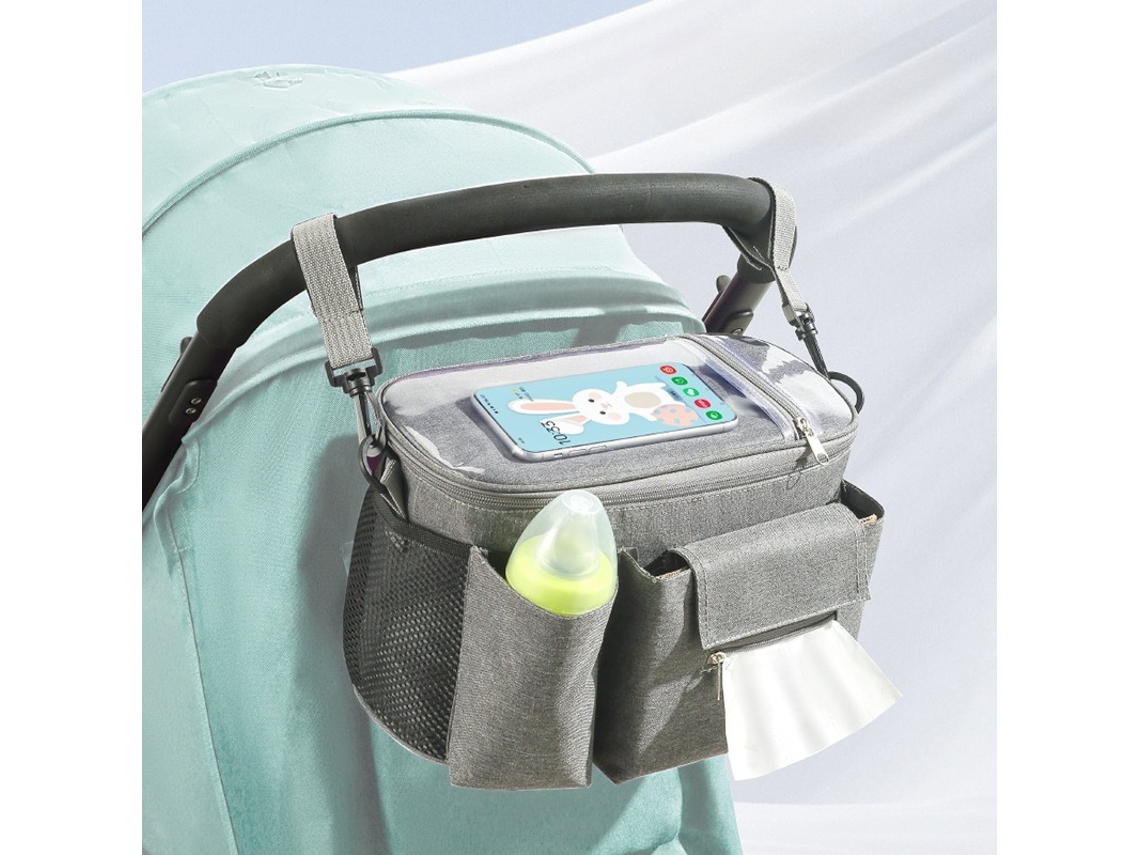 Saco Organizador Carrinho Universal, Porta-copos Cinzento Panoona