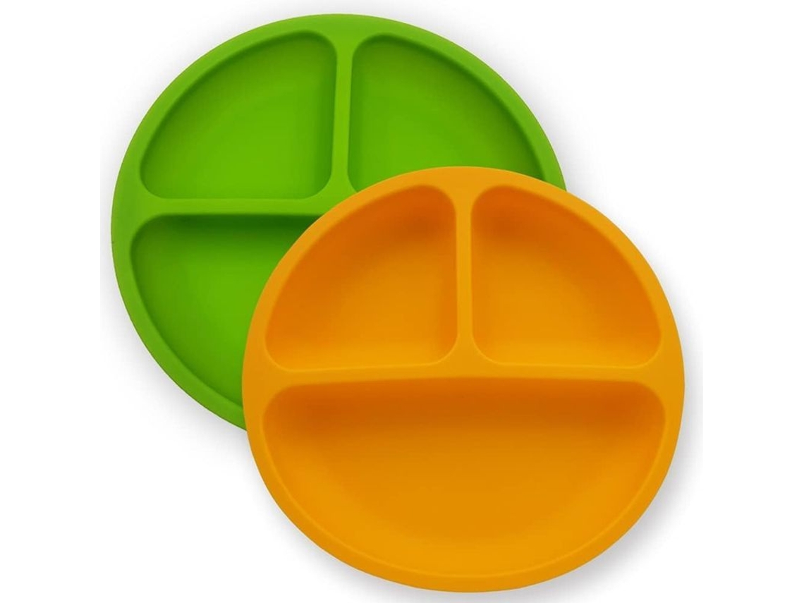 Pratos de Silicone Nova Line, 2 unidades, com divisões para bebê | S/MARCA