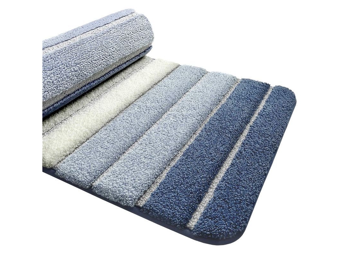 Nova Line tapete de Banho Anti deslizante, Super Macio, Absorvente, Lavável À Máquina, 40x60 Cm, Azul
