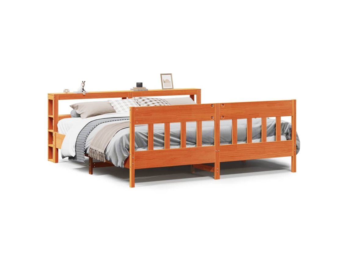 Cama Sem Colchão 180x200 Cm Pinho Maciço Castanho mel MAISON EXCLUSIVE