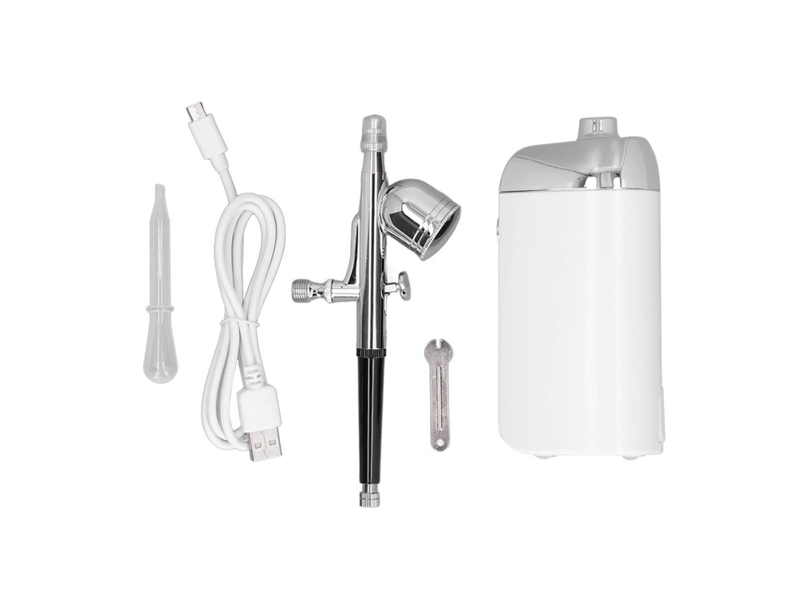 Spray Facial Oxigênio Portátil Airbrush Sem Fio Recarregável Usb Para Decoração De Bolo Branco