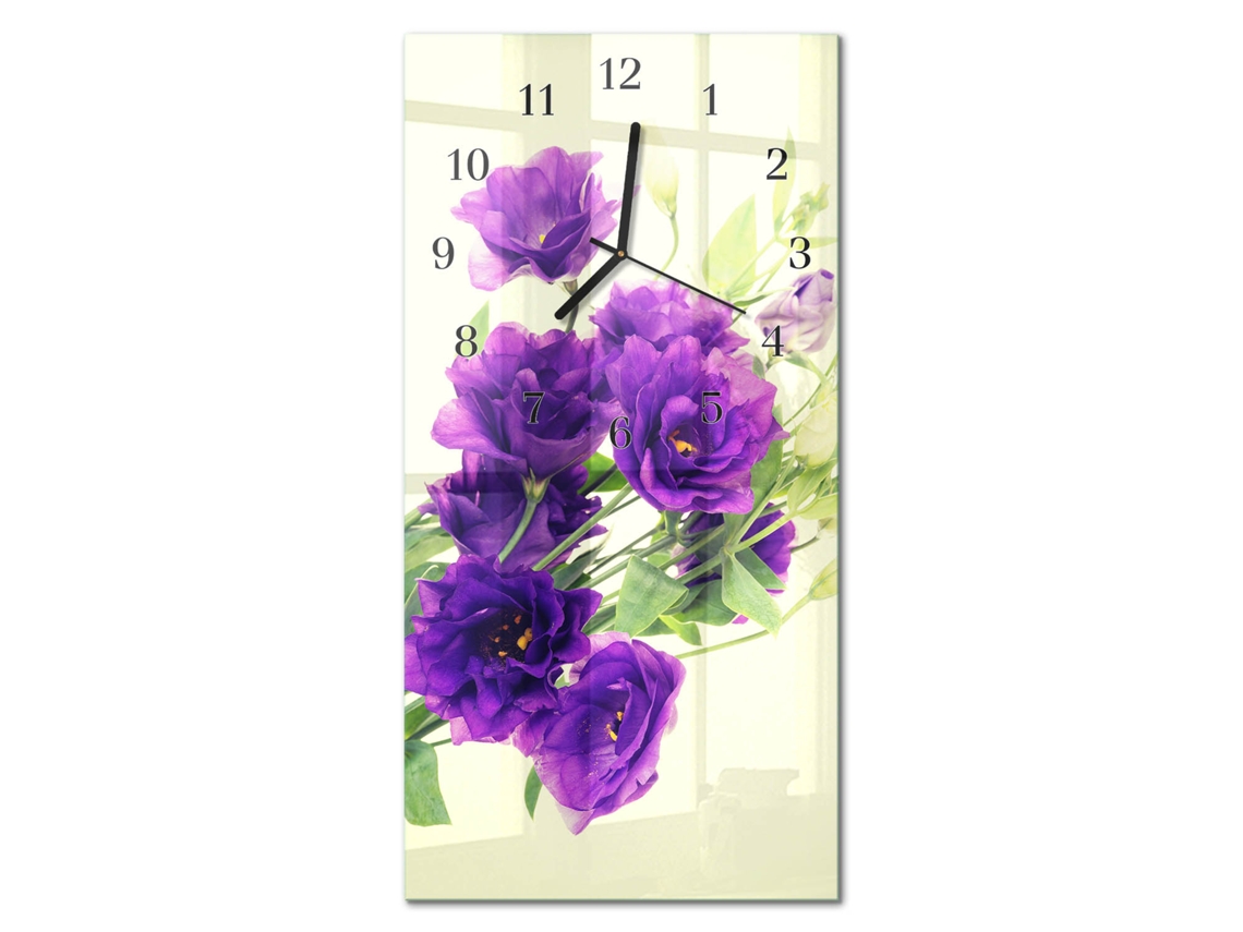 Relógio De Parede De Vidro Violeta Espelharte (30x60 Cm)