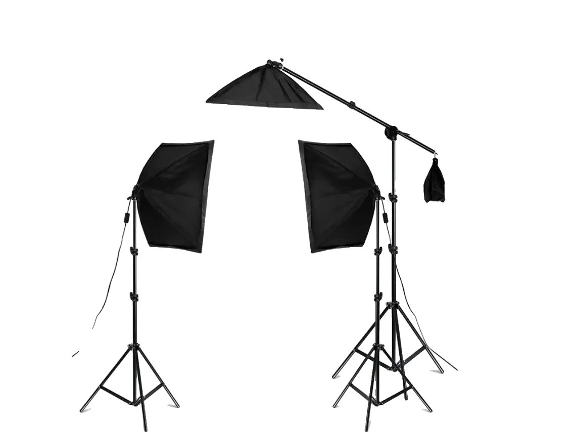 Kit De Iluminação Softbox, Lâmpadas De 135w, Softboxes De 50x70cm,3pcs Softbox Oem