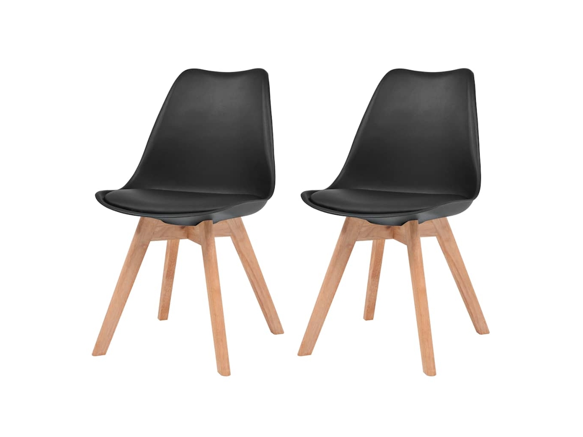 Vidaxl Cadeiras De Jantar 2 Pcs Plástico Preto