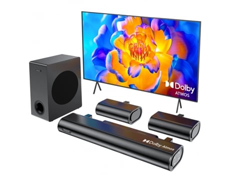 A51 Barra De Som 5.1 380w Com Subwoofer 5.25 Para Tv Dolby Atmos Preto Hiwill