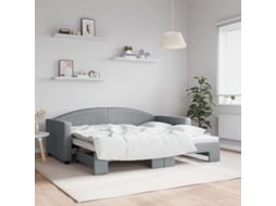 Vidaxl Sofá-cama Com Gavetão 90x190 Cm Tecido Cinzento-claro
