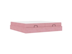 Estrutura de Cama com Colchão com Colchão 2 Pcs Rosa Veludo MAISON EXCLUSIVE