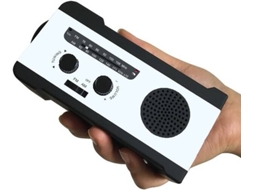 Gerador de Manivela de Energia Solar de Emergência 2000Mah Banco Rádio Am/Fm D3-2 (Branco)