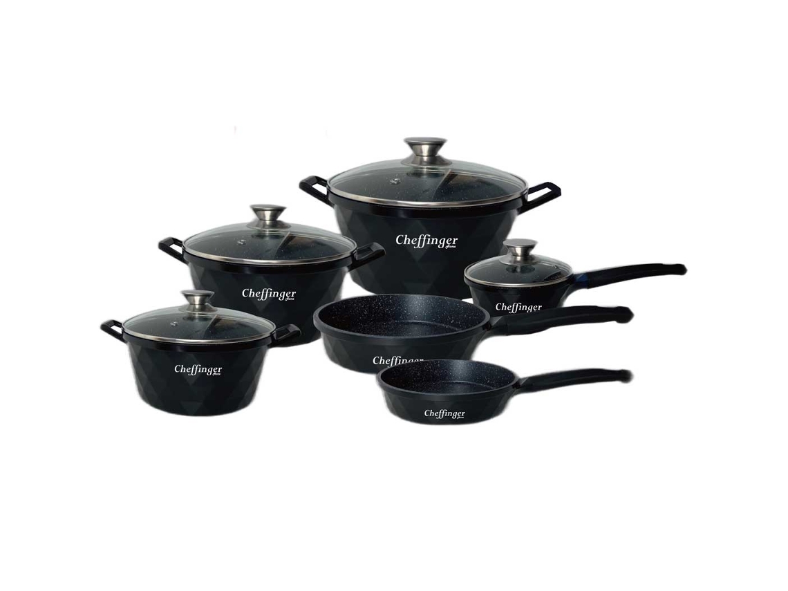 Conjunto de Caçarolas de 10 Peças Preto NORTHIX