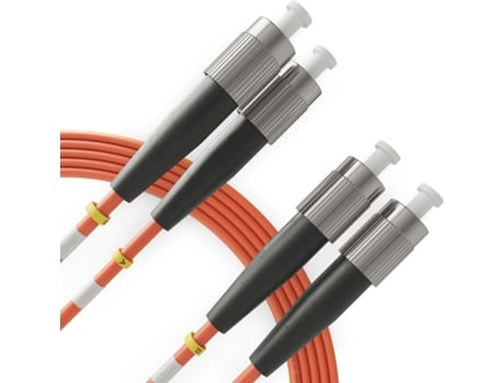 Cabo de Fibra Ótica BEYONDTECH Fc a Fc Om2 Multimodo Duplex 1 Metro 1 Unidade Cordão Duplo Fibra Óptica Upc/Upc 50/125 Lszh