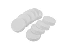 10 Tampa de Plástico com Rebordo para Tarros Mason de Boca Regular Padrão 70mm Blanco