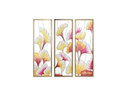 Conjunto de 3 Enfeites de Parede em Metal, em Formato de Folhas, 122x3x122cm ALEXANDRA HOUSE LIVING