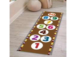 Tapete de salto infantil Chrui Amarelinha, 120 cm, lavável e antiderrapante - 40 x 120 cm - Marrom