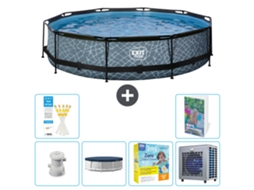 Exit-toys Piscina Exit Redonda - Efeito Pedra - 360x76 Cm - 7-peças S258