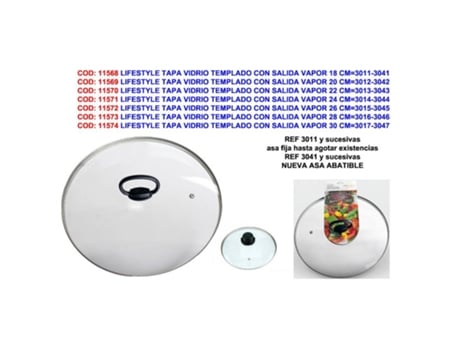 Tampa De Vidro Temperado Com Saída De Vapor 24 Cm 3014-3044 LIFESTYLE