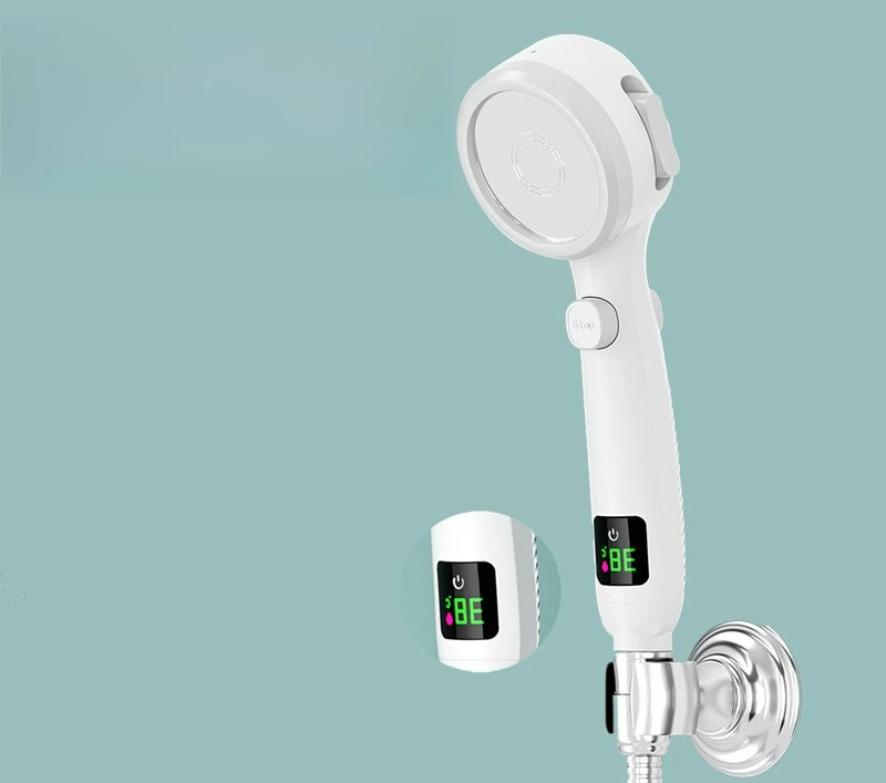 Chuveiro Inteligente Visor Digital LED Economia de Água Aumento de Pressão MDUG (branco)
