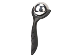Massageador Facial de Aço Inoxidável com Rolo Gelo, Preto, para Cuidados a Pele e Absorção Produtos. GOKOCO
