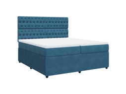 Box Spring Bed, Box Spring Beds Vidaxl Azul Veludo (200 X 200 Cm)