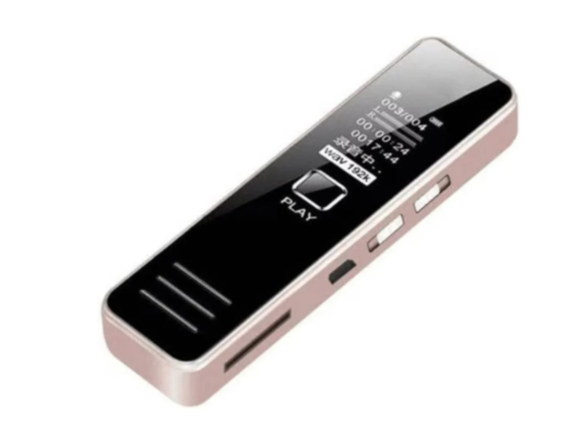 Gravador Activado Por Voz 8gb Remoto Cancelamento Ruído Hd Mp3 Usb Recarregavel Conferencias/aulas Rosa Ouro Yizhood