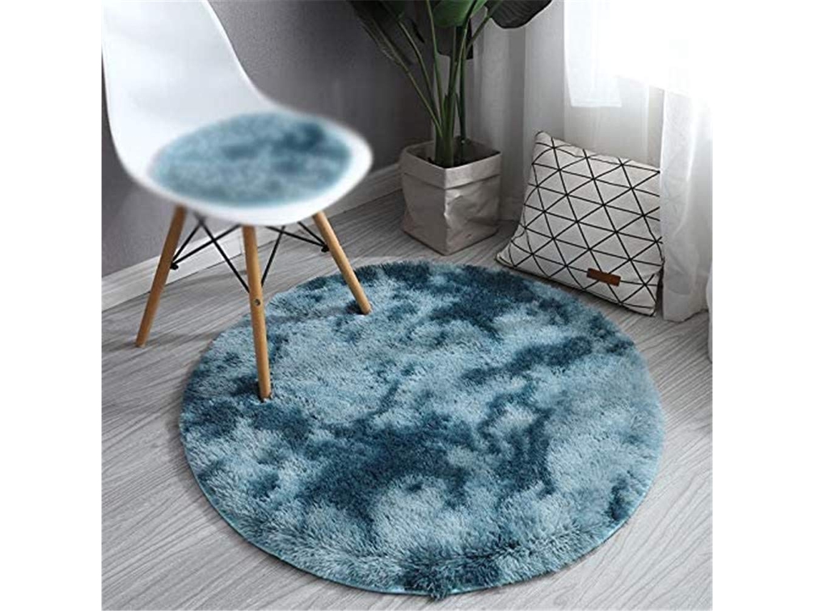 Tapete Ehstmind Chickwin Modern Shaggy Plush Round Fofo Antiderrapante Faux Fur Quarto Multicor (100x50x50cm)