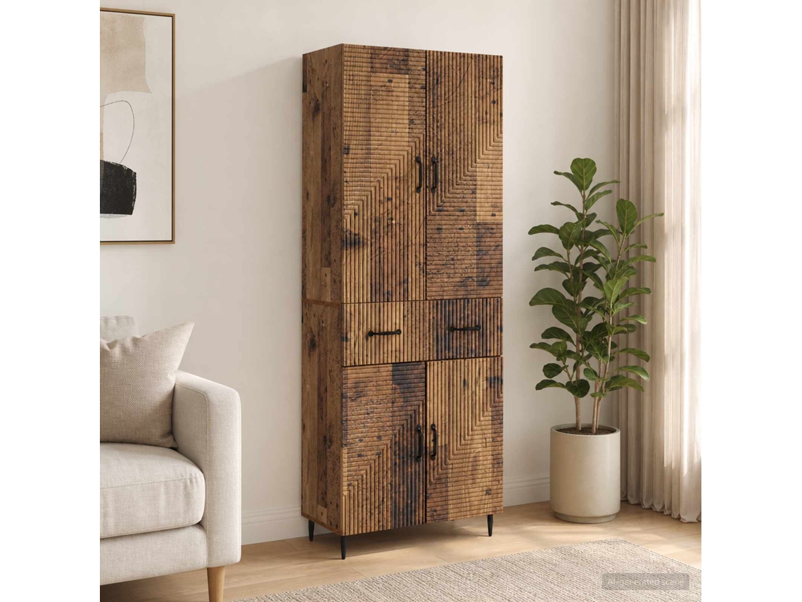 Vidaxl Conjunto De Gabinete 2 Pcs Madeira Antiga 66 X 34,5 X 89,5 Cm