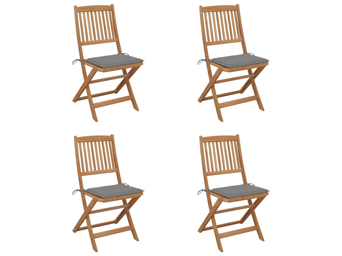 Folding Chair, Folding Chairs Vidaxl Cinzeto Madeira De Acácia (n/a)