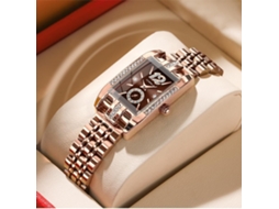 Lurelia Relógio Feminino, Movimento De Quartzo, Detalhes Com Strass, Aço Inoxidável, Prata