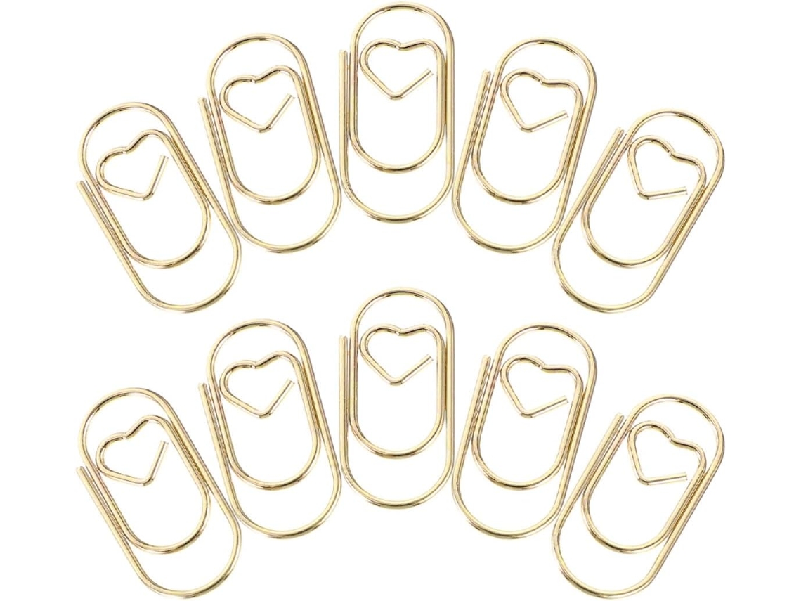 200 prendedores Golden Years Criativos para organizar documentos, envelopes e cadernos para mesa, escola e casa.
