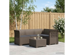 Vidaxl Sofá De Jardim Para 4 Pessoas Com Almofadas Visual Rattan Pp