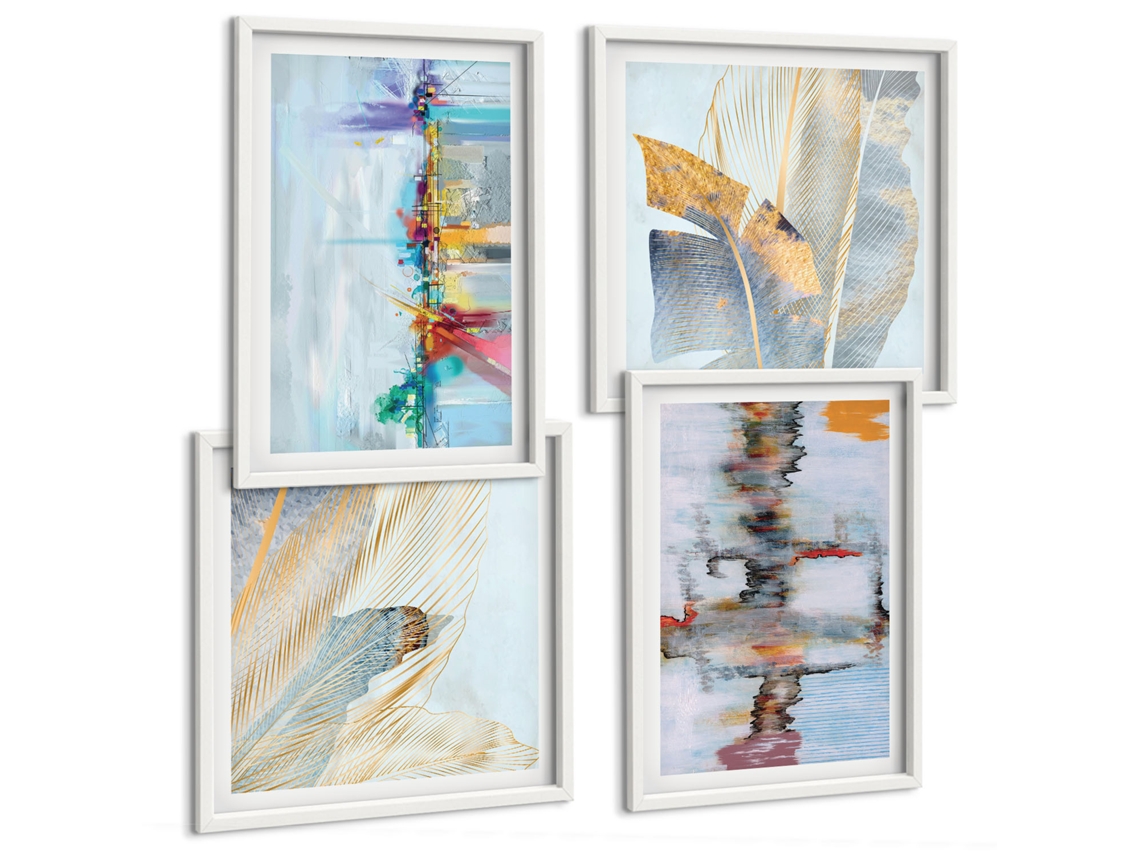 Composição De Quadros Ilustrações Estilosas De Arquitetura Espelharte (4 Peças)