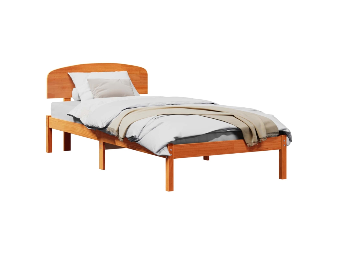Estrutura da Cama com Cabeceira Marrom Cera MAISON EXCLUSIVE 100x200 cm