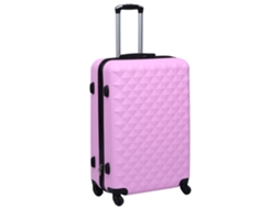 Vidaxl Trólei Estojo Rígido Abs Rosa