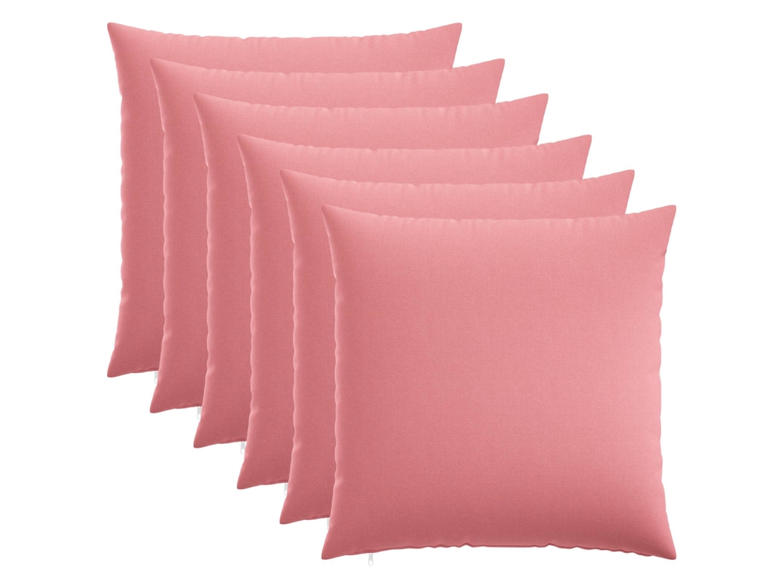 Vidaxl Capa Almofada 6 Unid. Heerlen Rosa 55 X 55 Cm Tecido