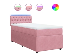 Box Spring Bed, Box Spring Beds Vidaxl Cor-de-rosa Veludo (90 X 190 Cm)