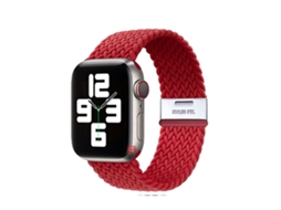 Bracelete Pulseira Entrançada Flexível para Apple Watch Series 5 40Mm Vermelho