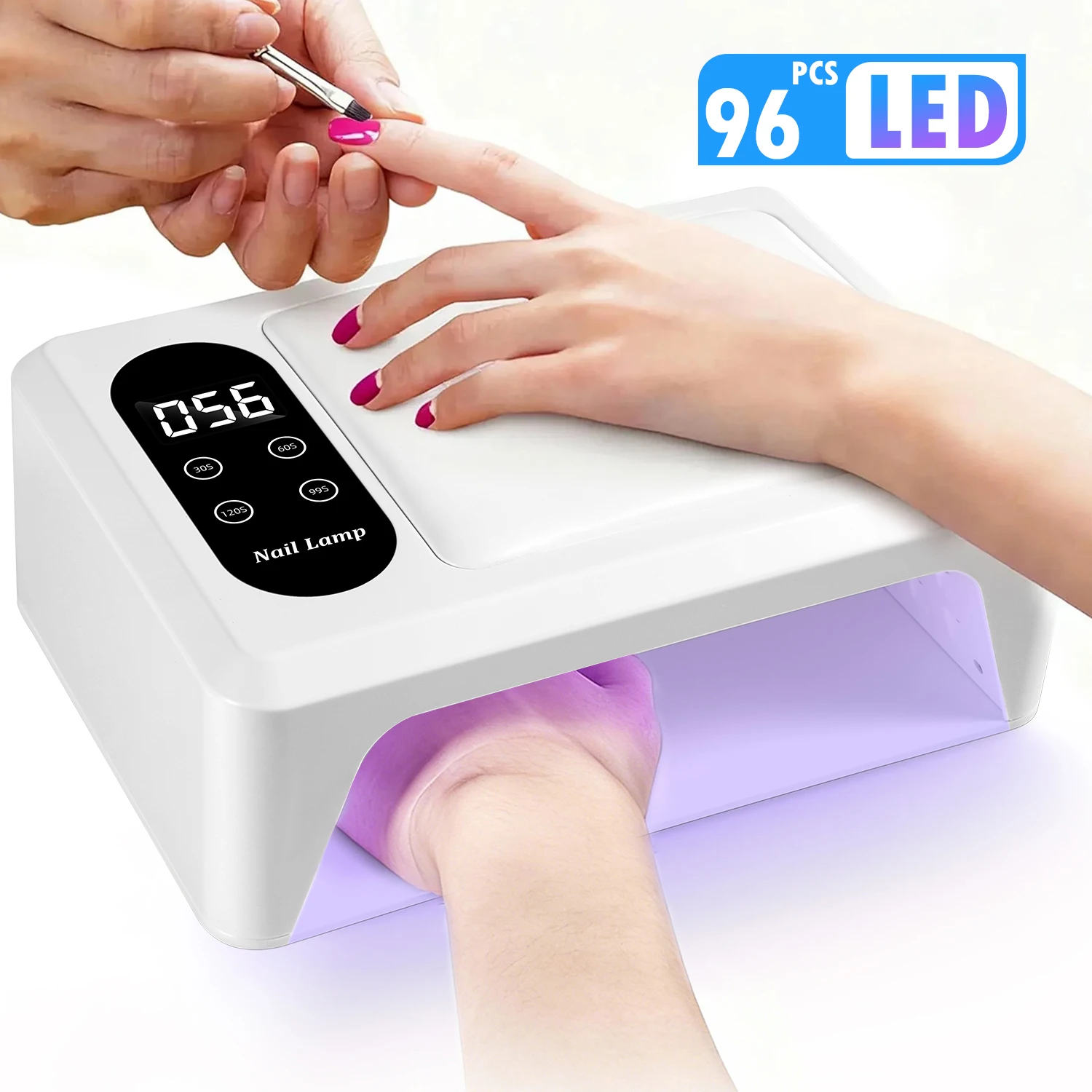 Lâmpada De Unhas, Secador De Unhas Potente, Equipado Com 96 Leds.