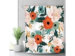 Cortina De Ducha Primavera Con Flores Tela De Poliéster Impermeable 70,87x70,87 Pulgadas 12 Ganchos Decoración De Baño