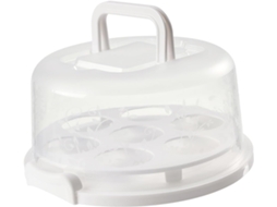 Porta Bolos Redondo Gloglow De 20cm Com Tampa, Material Pp Leve, Duas Alças Para Transporte Seguro, Ideal Para Festas